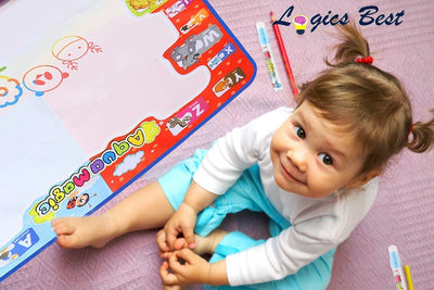 Logics Best Activity Mat for Learning- Premium Water Drawing Mat for Kids Age 2-5 Years Old, Toddler Educational Gift