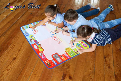 Logics Best Activity Mat for Learning- Premium Water Drawing Mat for Kids Age 2-5 Years Old, Toddler Educational Gift