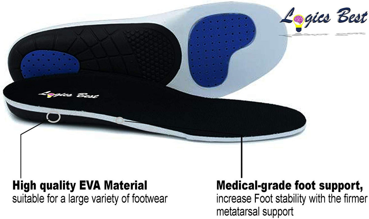 Pain Relief Insoles, Professional-Grade High Arch Orthotic Insert for Maximum Support, Unisex, Anti-Fatigue Technology Replacement Insole