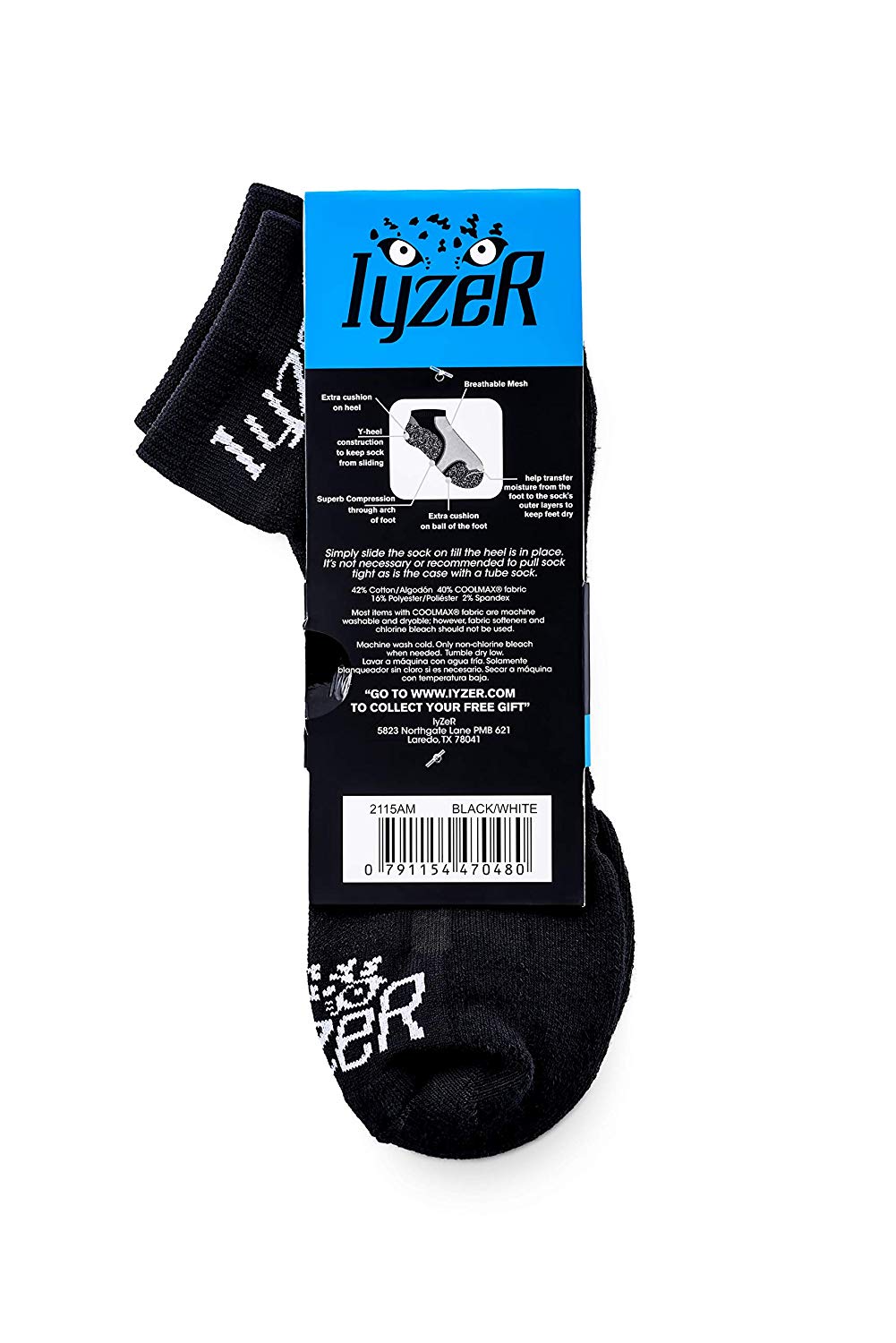 Mens Running Coolmax Sock (Black Mens, Medium Mens 9-11)